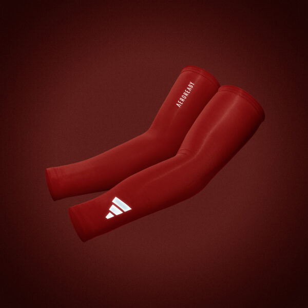 Adidas - Aeroready Compression Arm Sleeves - Red - obrazek 7